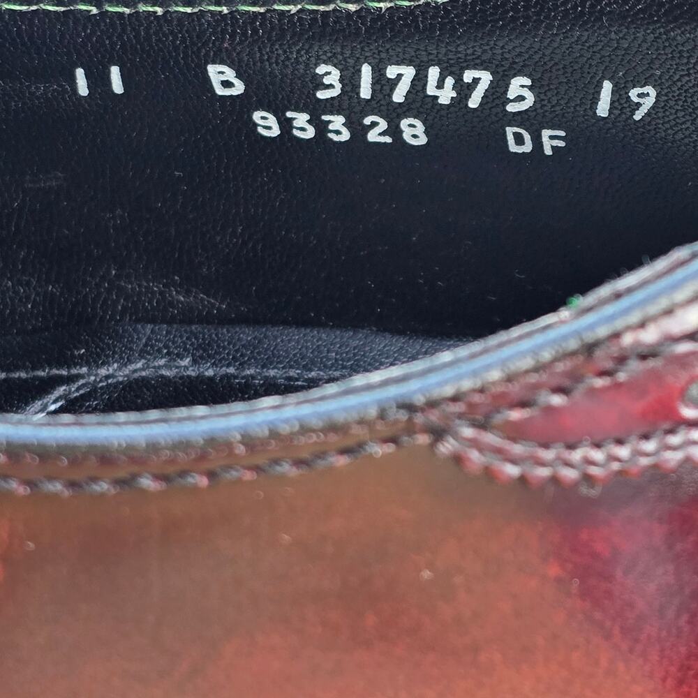 Florsheim Imperial Leather Oxford brogue Cap Toe dress Shoes Burgundy, Size 11 - Picture 9 of 9